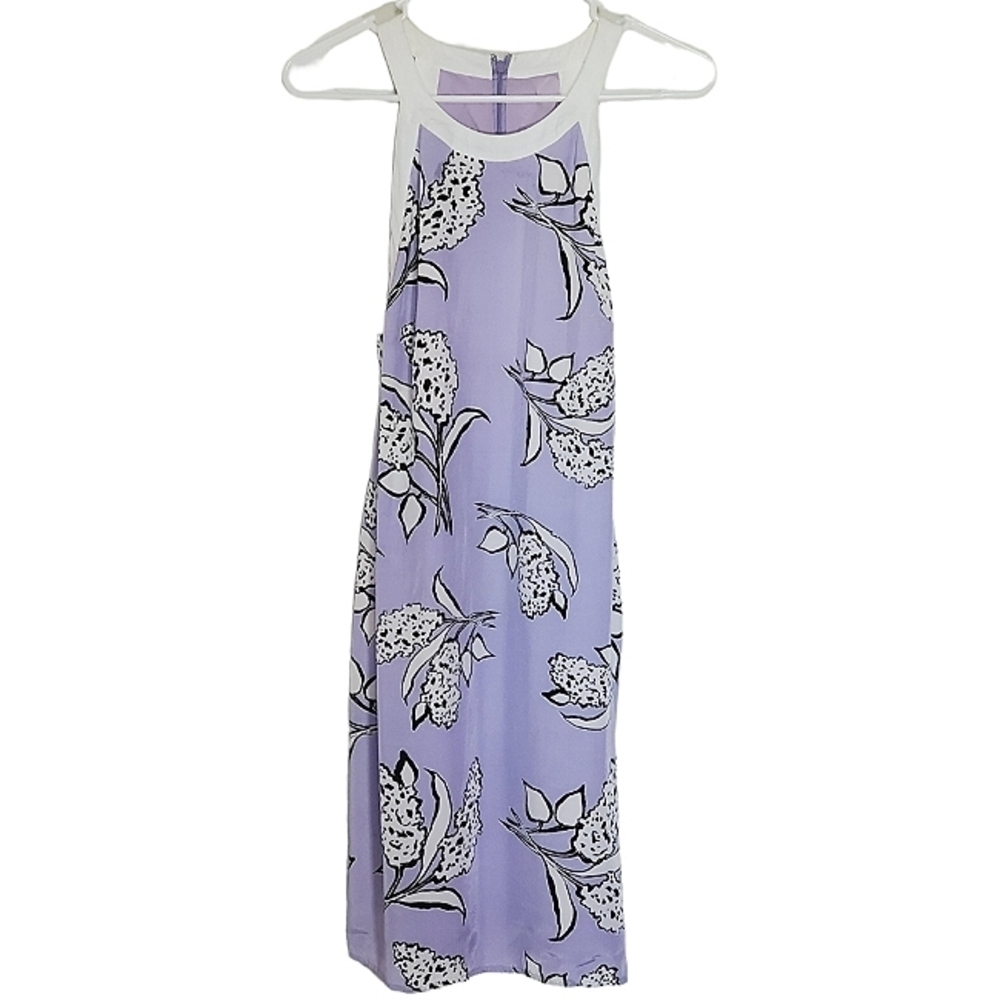 1363 * Donna Morgan Floral Sheath Dress Purple White Size 6